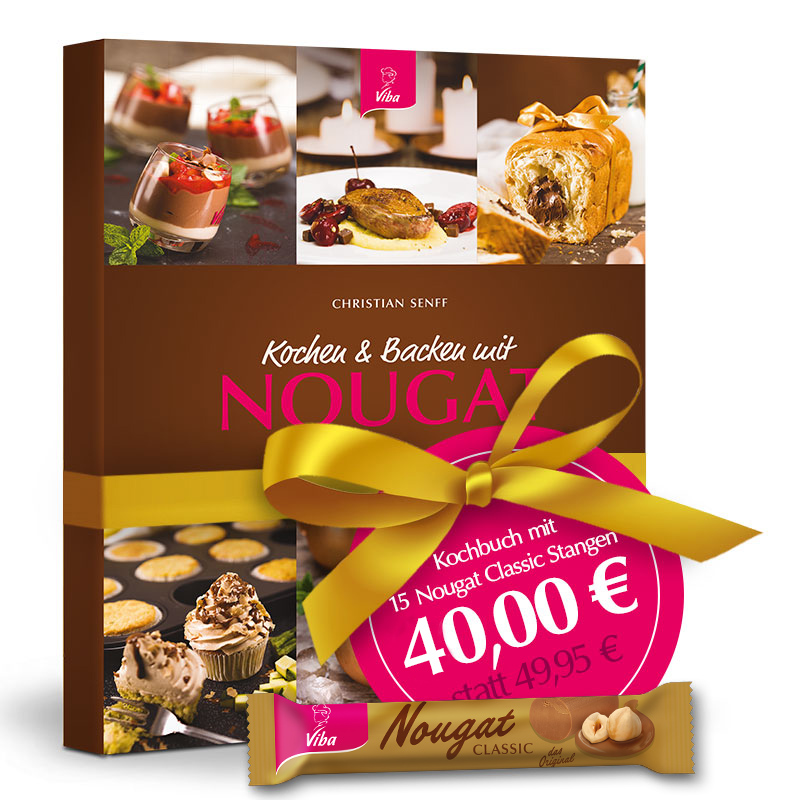 Koch- und Backbuch „Mein Herz schlägt Nougat“ + 15 Nougat Classic Stangen