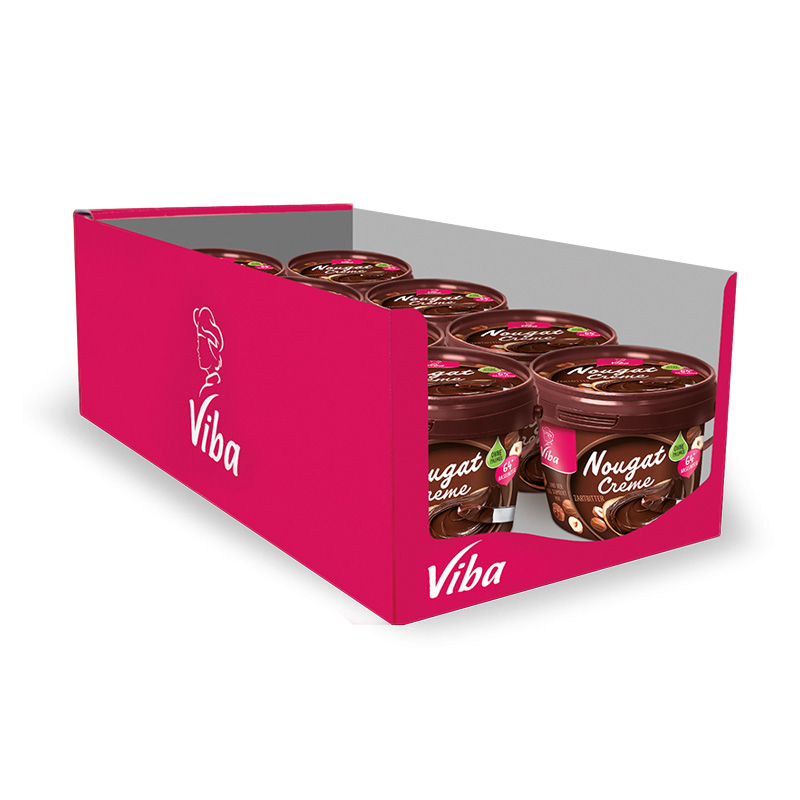 Viba Nougat Creme Zartbitter Palmölfrei, 8 x 375 g