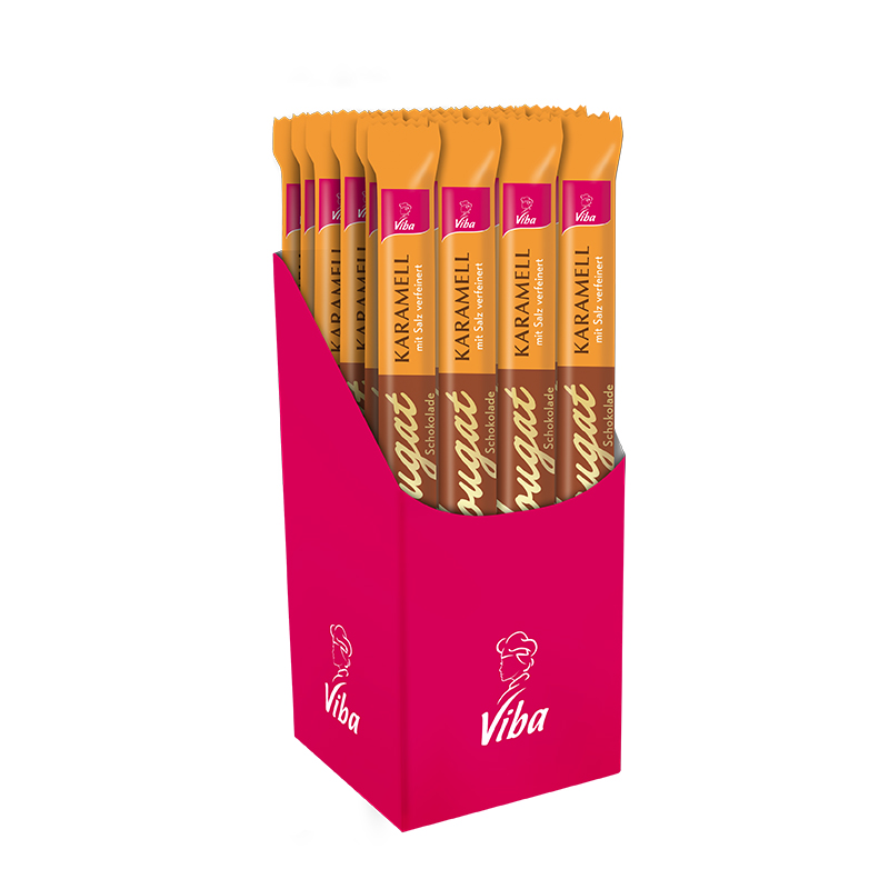 Viba Nougat-Schokoladen Stick Karamell mit Salz, 24 x 40 g