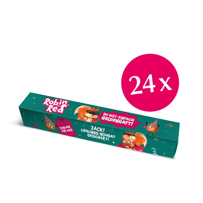 Viba Robin Red Schicht-Nougat Grußstange, 24 x 30 g