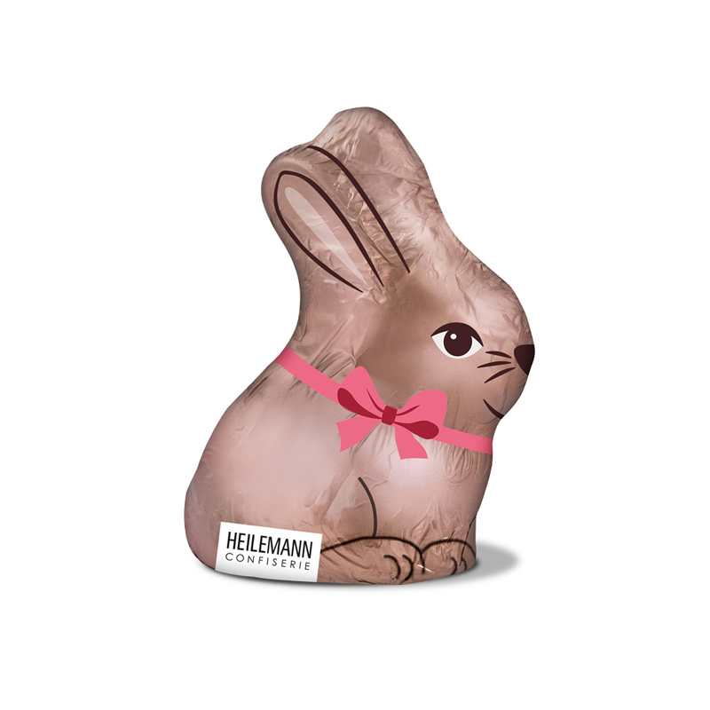 Heilemann Brauner Osterhase rosa Schelife Edelbitter, 50 g