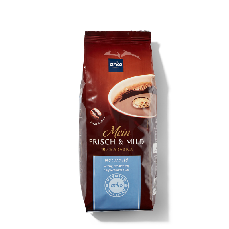 arko Kaffee frisch & mild Softbag, ganze Bohnen, 500 g