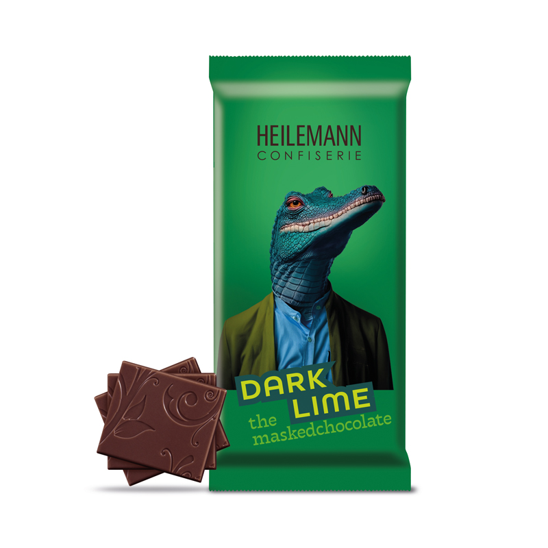 Heilemann "Dark Lime" Limette Edelbitter-Schokolade mit Stückchen