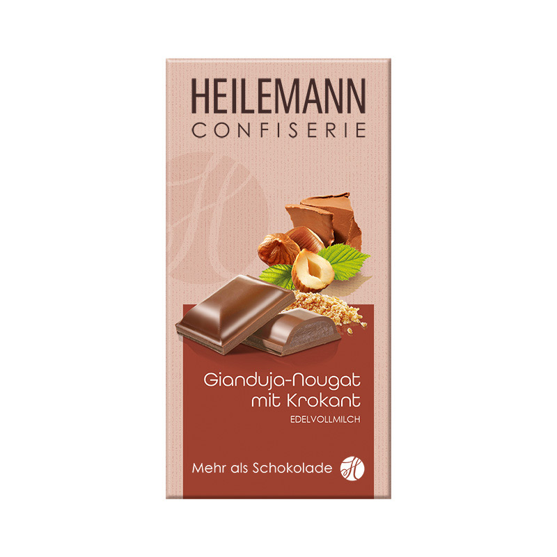 Heilemann Gianduja-Nougat mit Krokant in Edelvollmilch-Schokolade