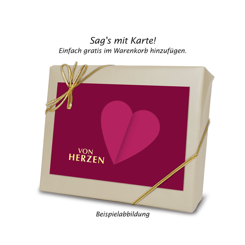 Viba Nougat Variation als Geschenk Beispielkarte Von Herzen