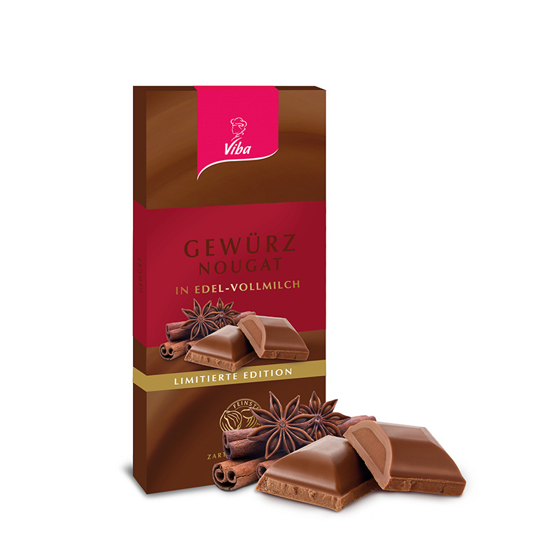 Viba Gewürz Nougat Tafelschokolade, 100 g