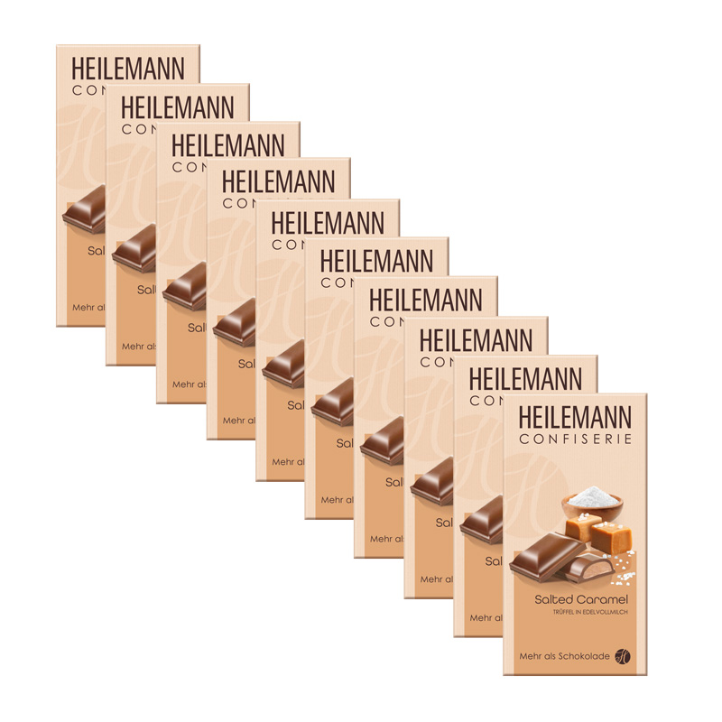 Heilemann Salted Caramel-Trüffel in Edelvollmilch-Schokolade, 10 x 100 g
