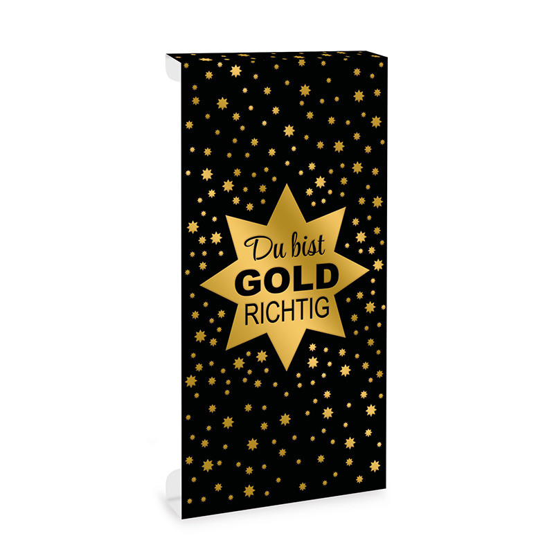 Tafelschokoladen-Aufleger "Goldrichtig"