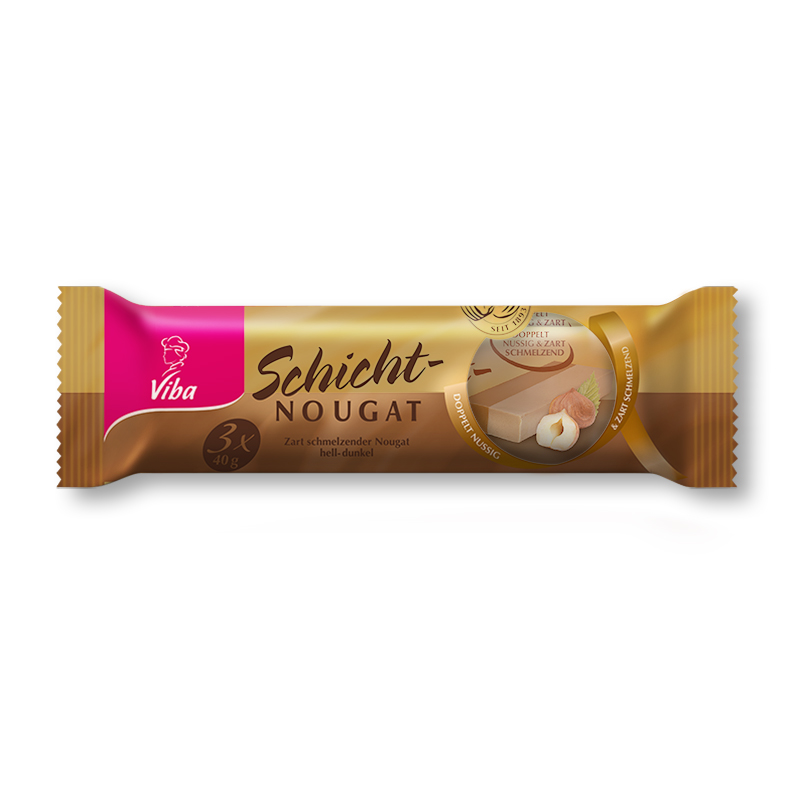 Viba Schicht-Nougat Jumbo 3er Pack, 120 g