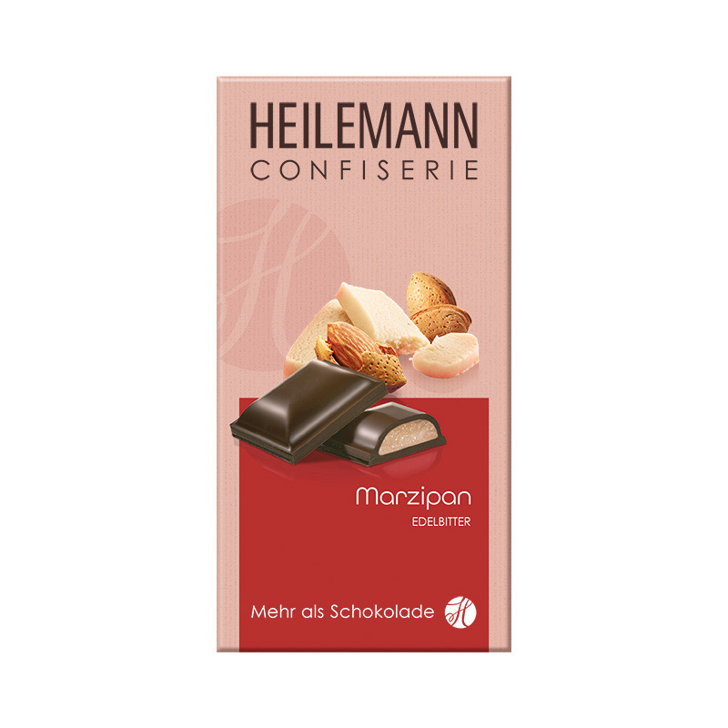 Heilemann Marzipan in Edelbitter-Schokolade, 100 g