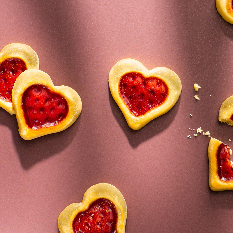 arko Butter-Fruchtherzen - als Snack zum Kaffeetrinken