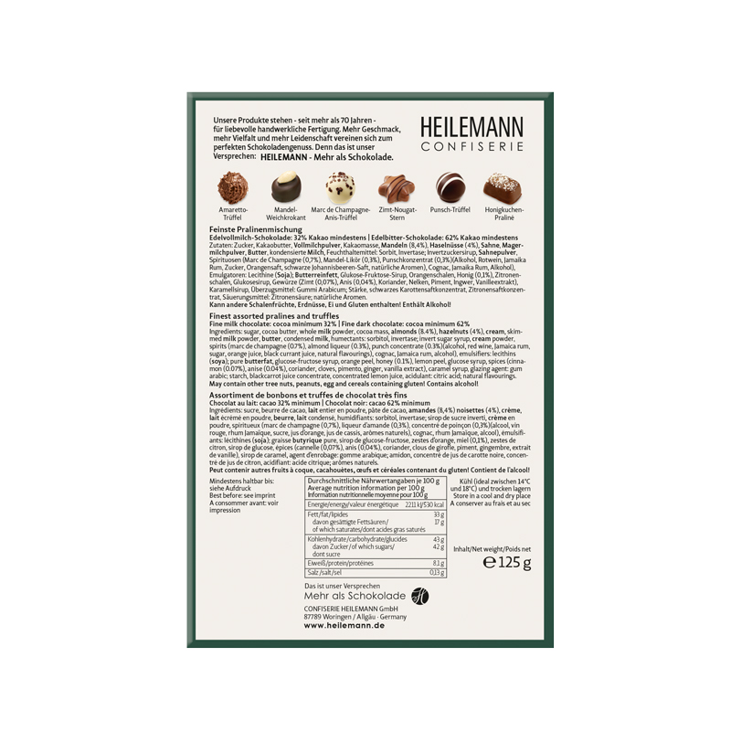 Heilemann Winter-Pralinés Rückseite