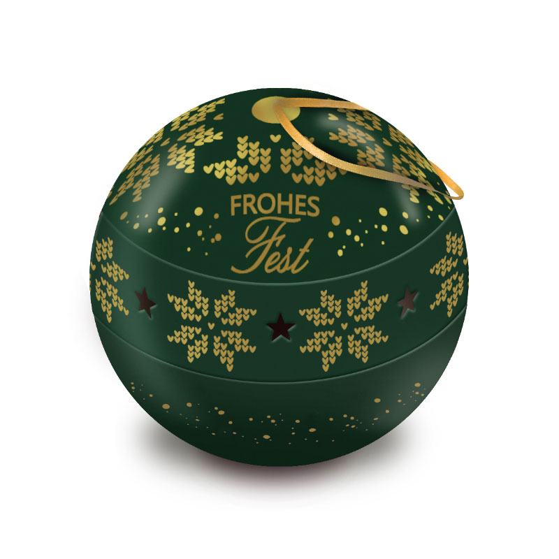 Viba Teelichtkugel Oh Tannenbaum gefüllt mit Nougat Minis