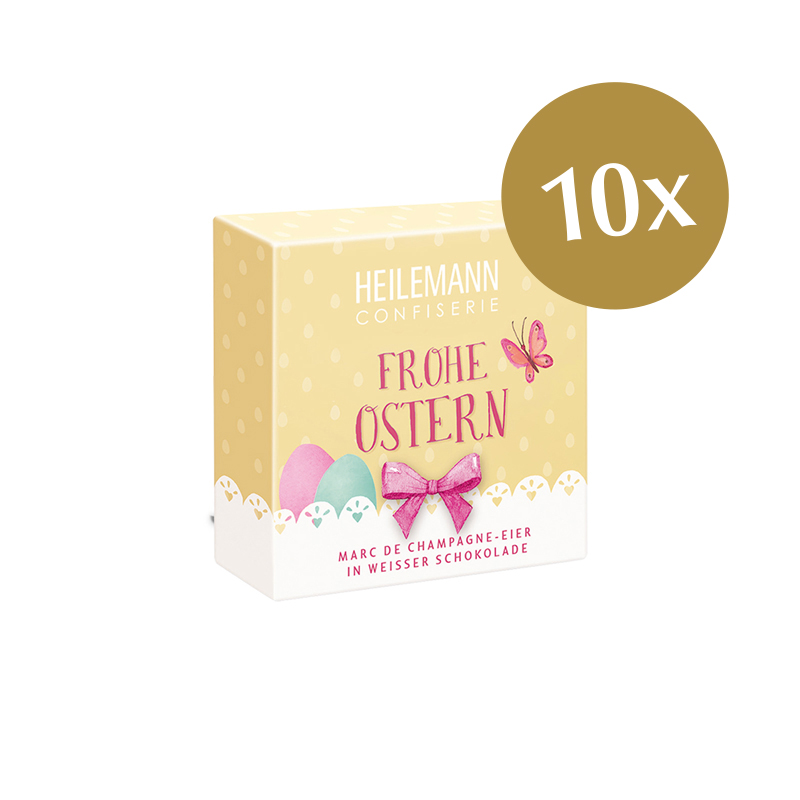 Heilemann "Frohe Ostern" Marc de Champagne-Eier, 10 x 72 g