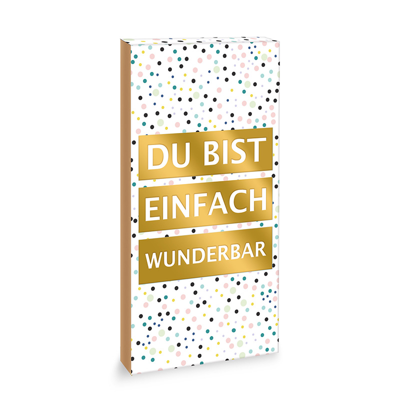Aufleger für Schokoladen-Tafel "Du bist wunderbar" als Geschenk
