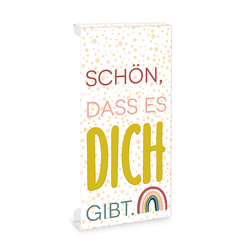 Tafelschokoladen-Aufleger "Schön dass es dich gibt"