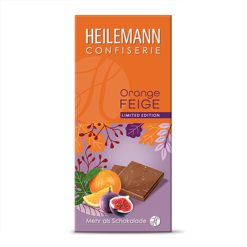 Heilemann Orange-Feige Edelvollmilch-Schokolade, 80 g